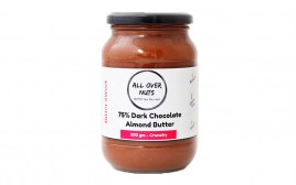 All Over Nuts 75% Dark Chocolate Almond Butter Crunchy  Glass Jar  500 grams